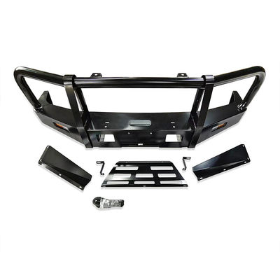 Bolt On Black Powder Coat Steel Bull Bar Spot Beam White Light ile birlikte