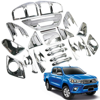 Hilux Revo 2015+ için Çevre Dostu Plastik Araba Krom Kiti Şerit ve Siyah Renk