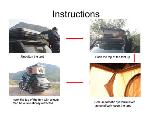 OEM Üretici Toptan Alüminyum Merdiven 4 Kişi Kamp Otomatik Araba Çatı Çadırı Hardshell
