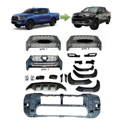 Toyota Hilux Revo Rocco için PP Araba Ön Arka Tampon 16-19 2021'e Yükseltme