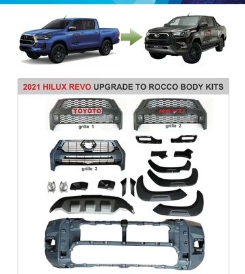 Toyota Hilux Revo Rocco için PP Araba Ön Arka Tampon 16-19 2021'e Yükseltme