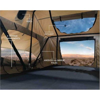 4x4 Yağmur Geçirmez Kumaş Alüminyum Seyahat Kamp Suv Araba Skylight ile Yumuşak Kabuk Çatı Çatı Üst Çadır