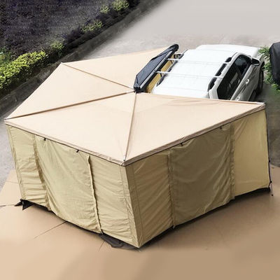 420D Araba Çatı Çadırı 4x4 Geri Çekilebilir Güneş Geçirmez Su Geçirmez 270 Derece Tente Kumaş Odası Ile Aile Çadırı