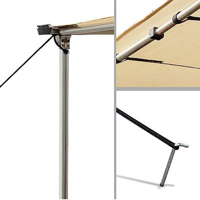 2X3m Geri Çekilebilir 280G Tuval araba yan çadır 400D Oxford SUV Offroad Araba Yan Tente