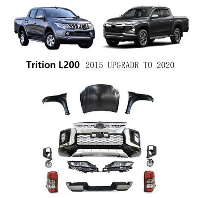 Mitsubishi Triton 2012-2019 için Özel Pick Up Araba Ön Tampon Izgarası Facelift Vücut Kiti 2020'ye Yükseltme
